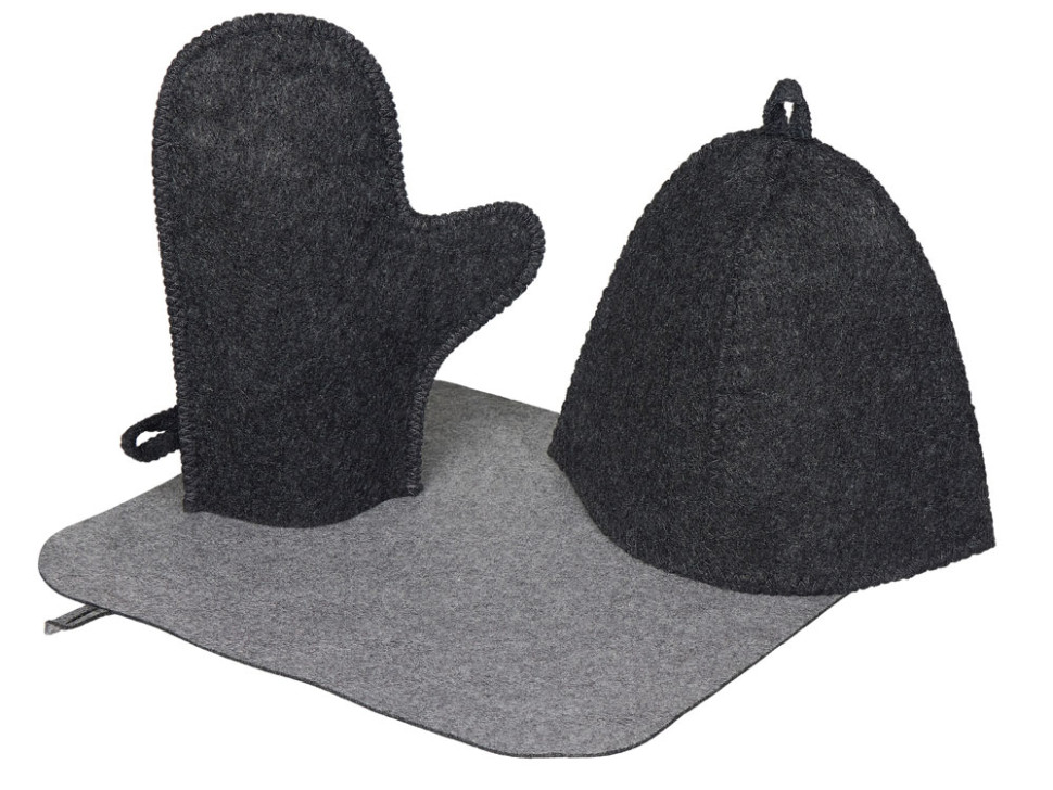 Банный набор из шапки, рукавицы и коврика Calm Банный набор из шапки, рукавицы и коврика Calm