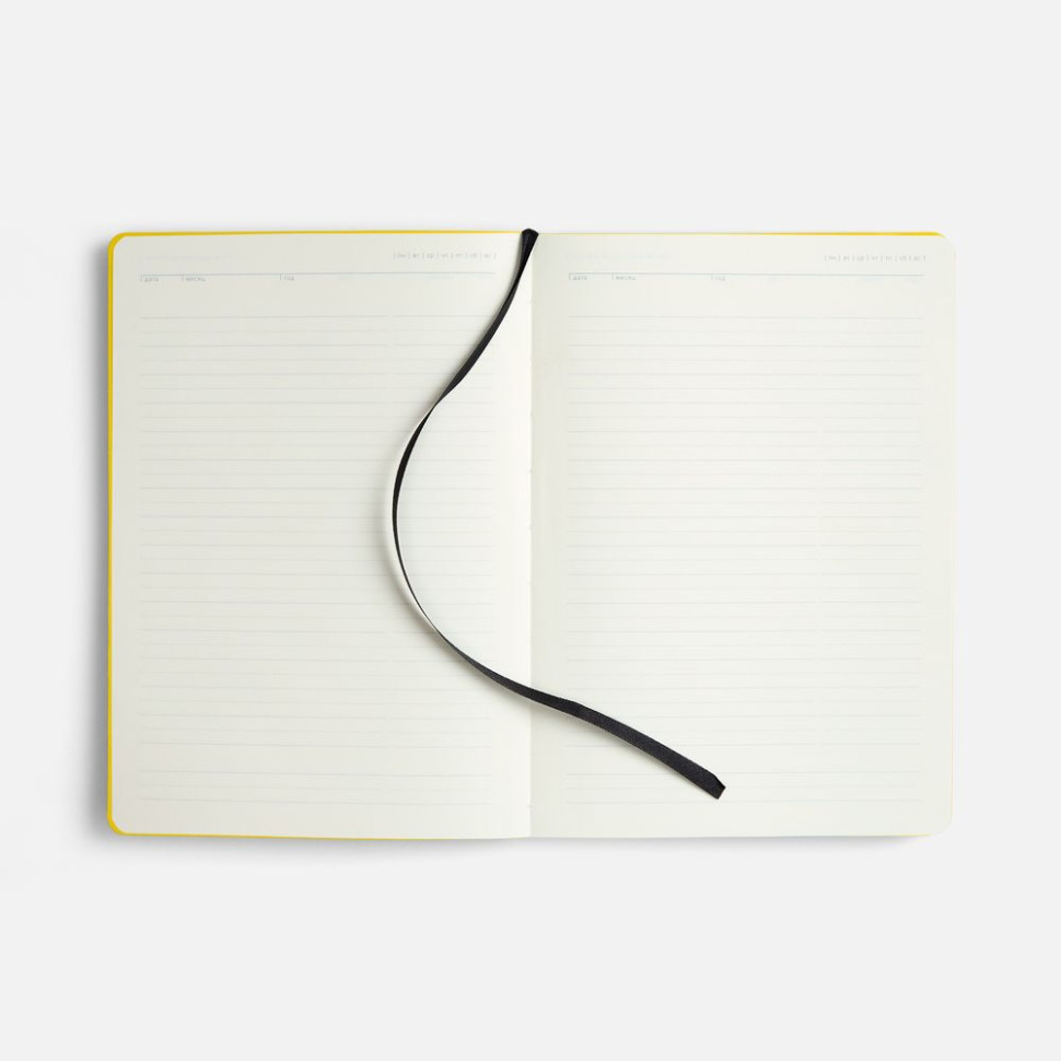 Ежедневник Doppio, недатированный, черный с желтым Ежедневник Doppio, недатированный, черный с желтым