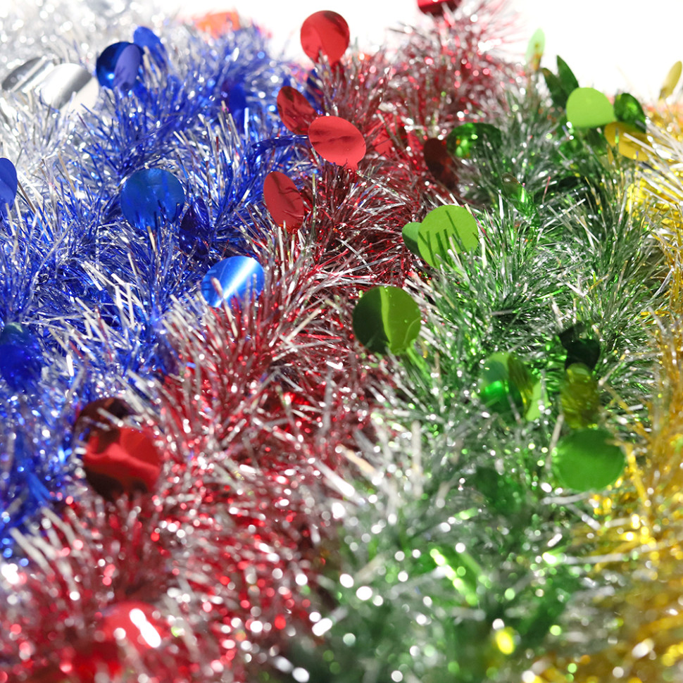 Новогодняя мишура с блестками Новогодняя мишура с блестками