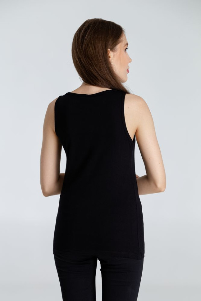 Майка женская Vibrance, черная Майка женская Vibrance, черная