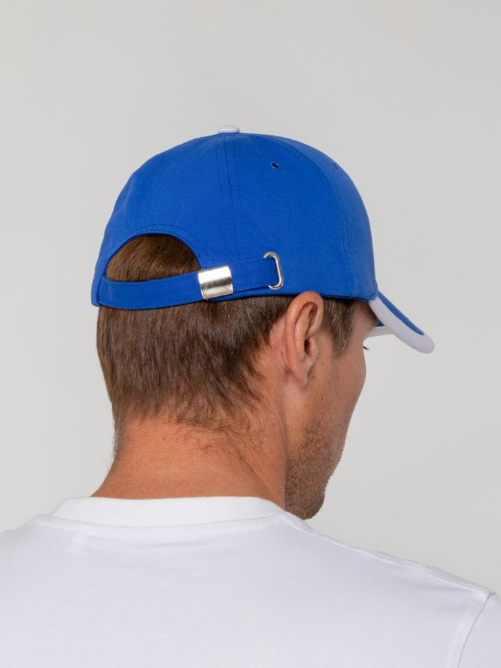 Бейсболка Honor, ярко-синяя с белым кантом Бейсболка Honor, ярко-синяя с белым кантом