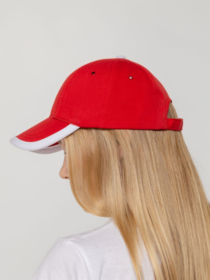 Бейсболка Honor, красная с белым кантом Бейсболка Honor, красная с белым кантом