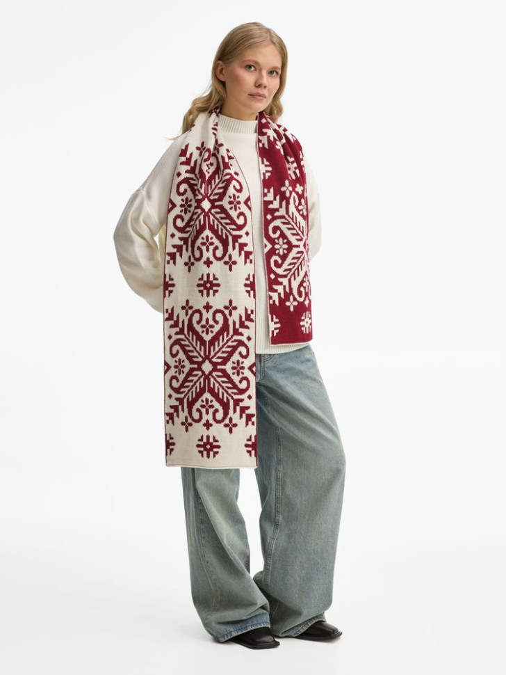 Шарф Wintertude L, красный с белым Шарф Wintertude L, красный с белым