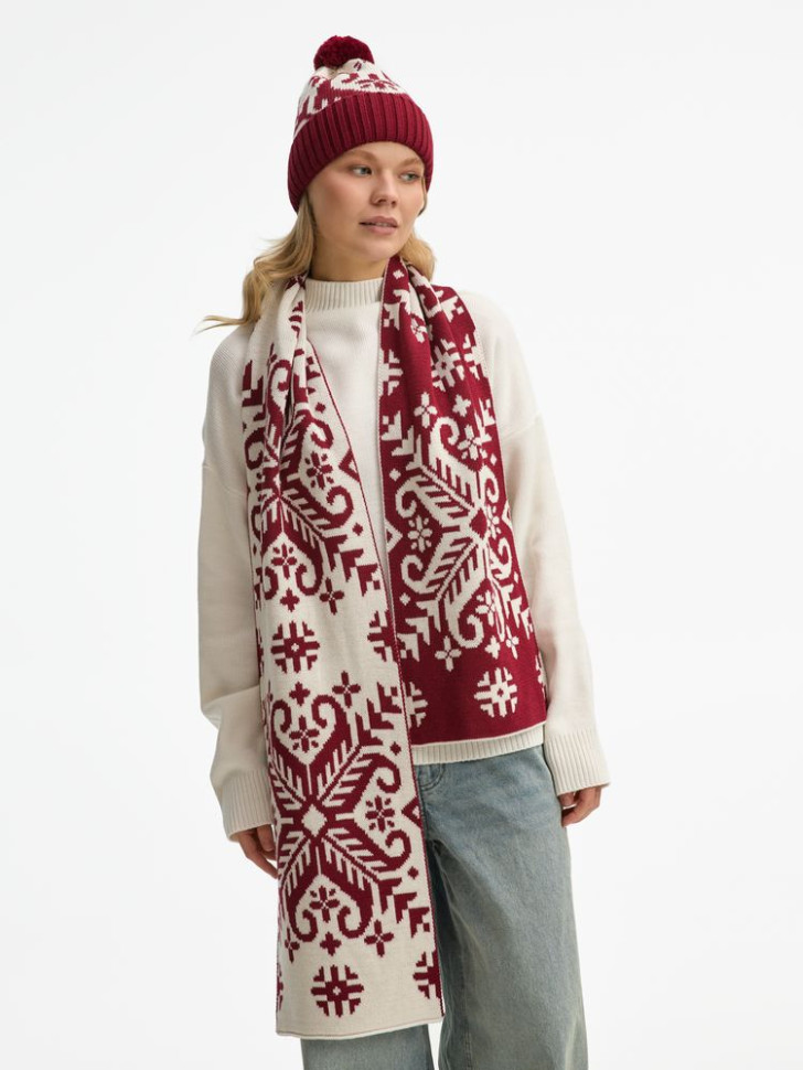 Шарф Wintertude L, красный с белым Шарф Wintertude L, красный с белым
