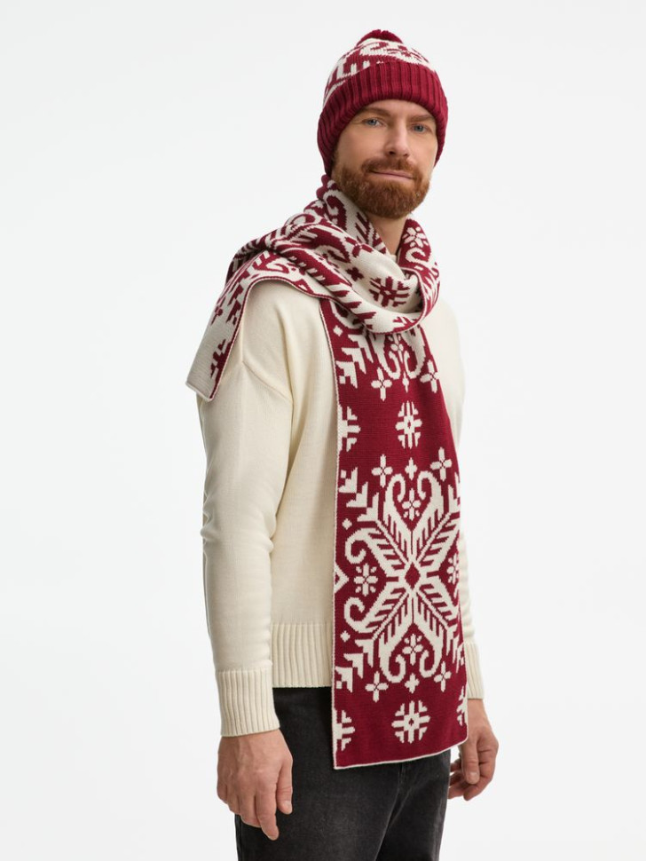 Шарф Wintertude L, красный с белым Шарф Wintertude L, красный с белым