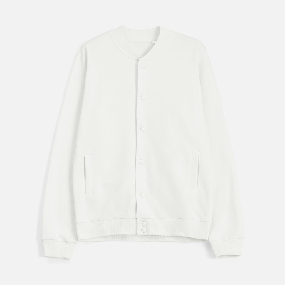 Бомбер унисекс Nuppu, молочно-белый