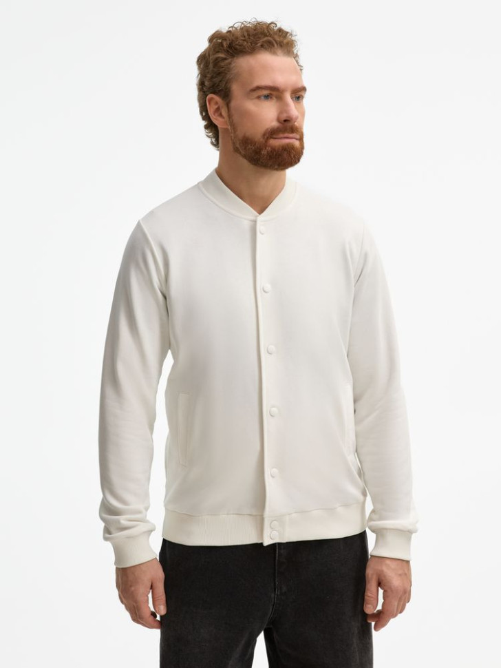 Бомбер унисекс Nuppu, молочно-белый