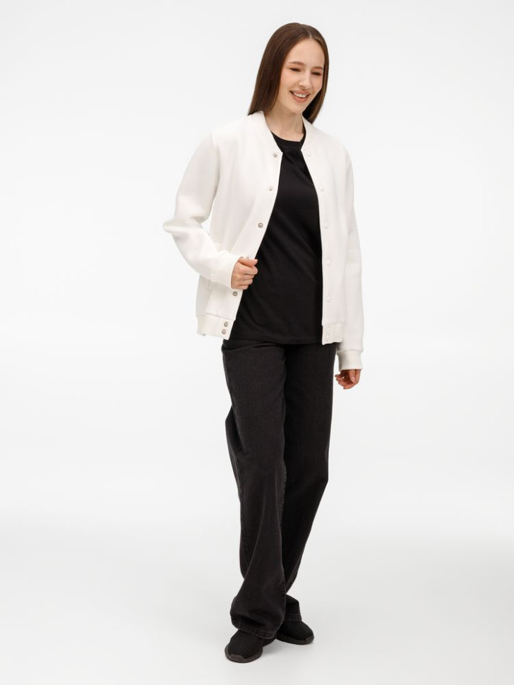 Бомбер унисекс AtmosWear, молочно-белый