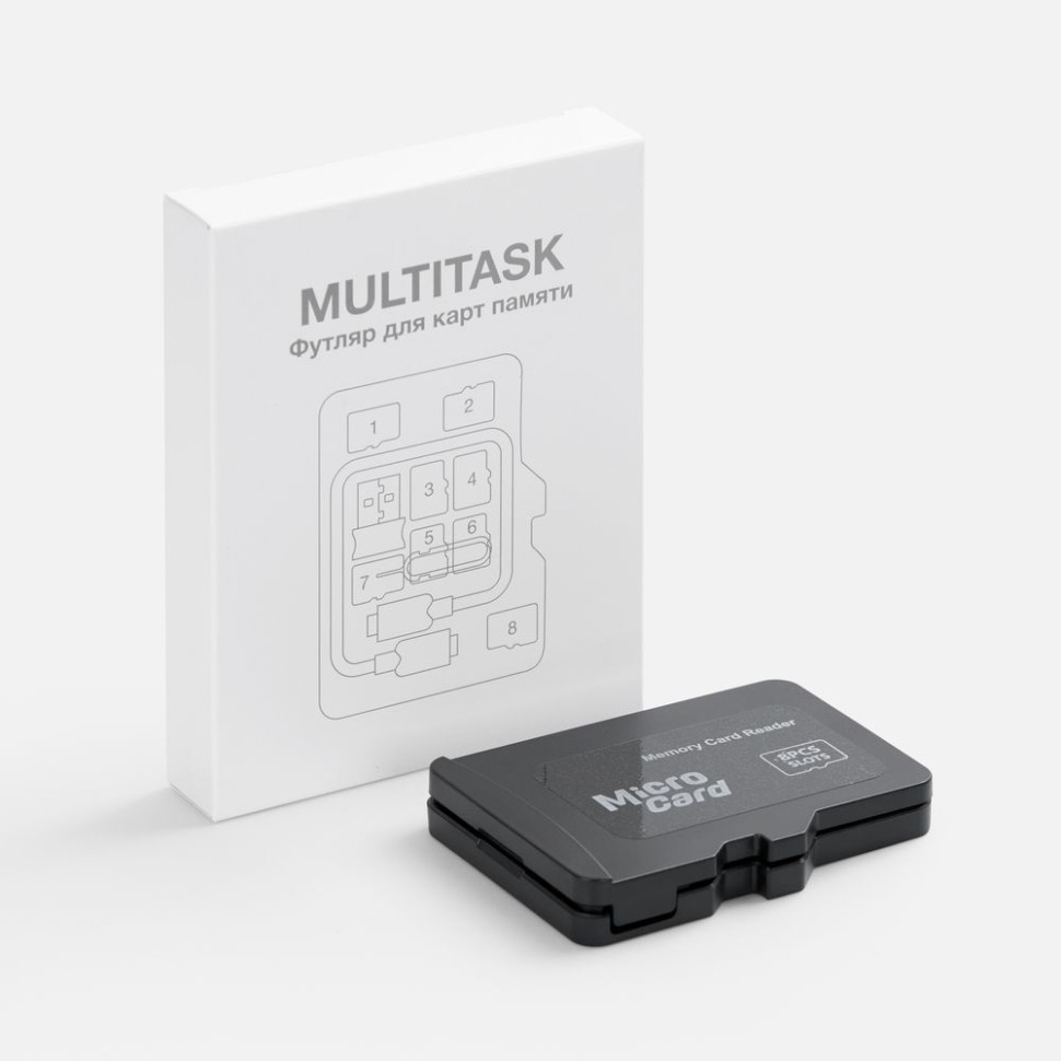 Футляр для карт памяти и SIM Multitask, черный