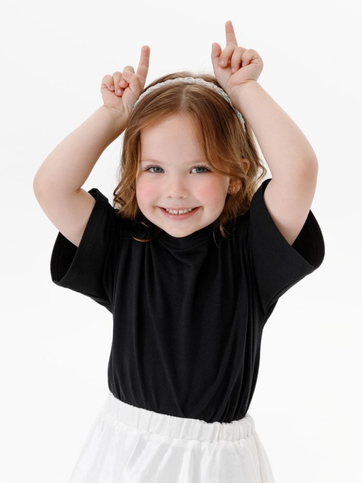 Футболка детская оверсайз Teezer, черная Футболка детская оверсайз Teezer, черная