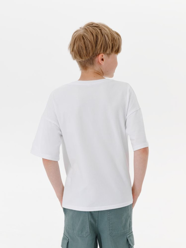 Футболка детская оверсайз Teezer, белая Футболка детская оверсайз Teezer, белая