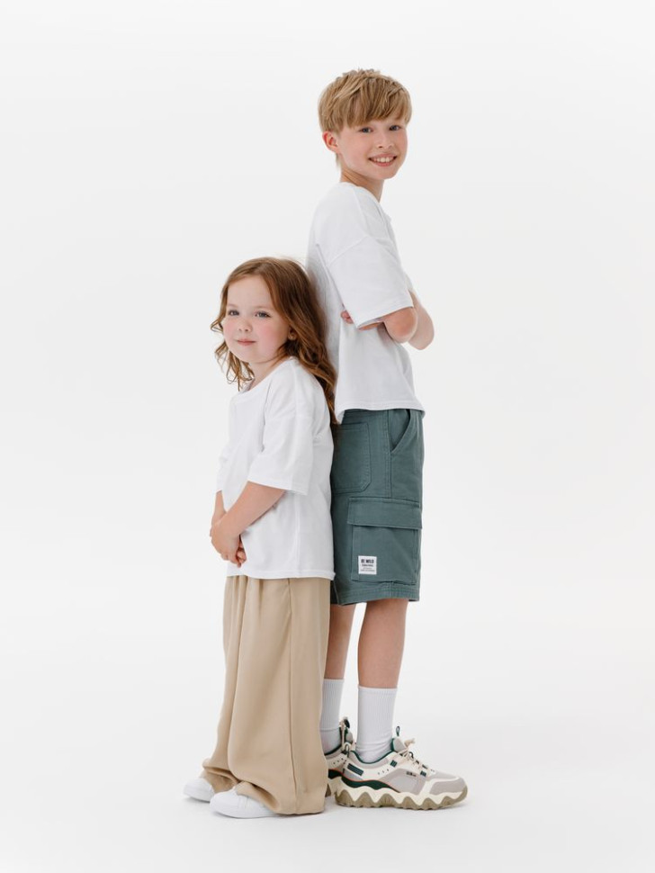 Футболка детская оверсайз Teezer, белая Футболка детская оверсайз Teezer, белая