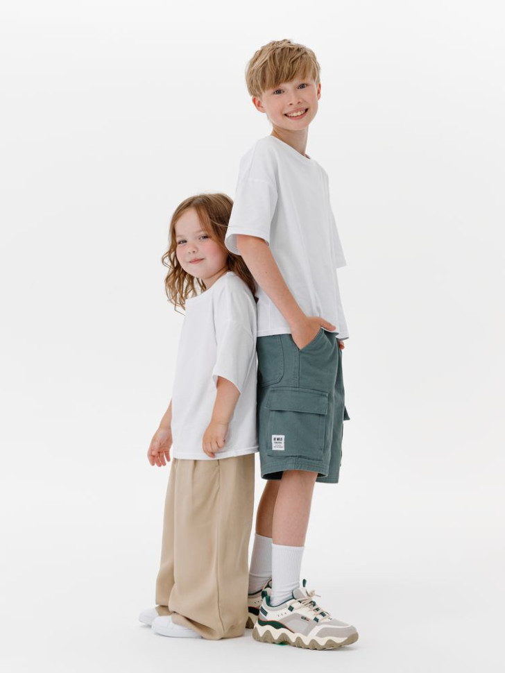 Футболка детская оверсайз Teezer, белая Футболка детская оверсайз Teezer, белая