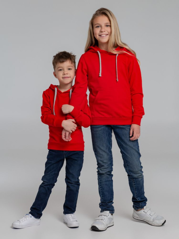 Толстовка с капюшоном детская Kirenga Kids, красная Толстовка с капюшоном детская Kirenga Kids, красная
