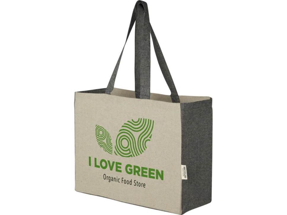 Эко-сумка Pheebs с дном клинчиком и контрастными сторонами