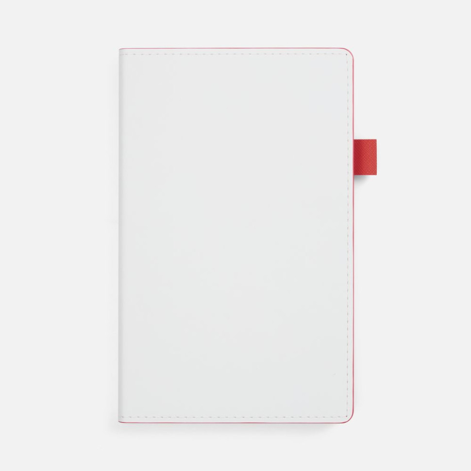 Ежедневник White Shall, недатированный, бело-красный
