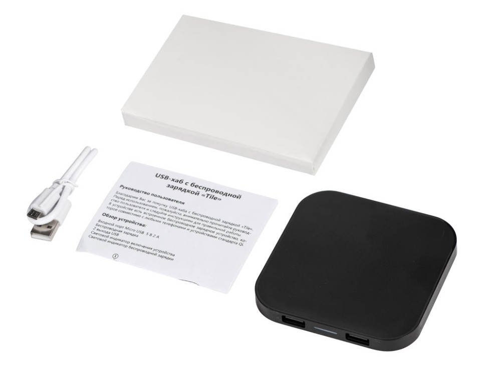 Беспроводная зарядка Tile с 2 USB-A, 5 Вт Беспроводная зарядка Tile с 2 USB-A, 5 Вт