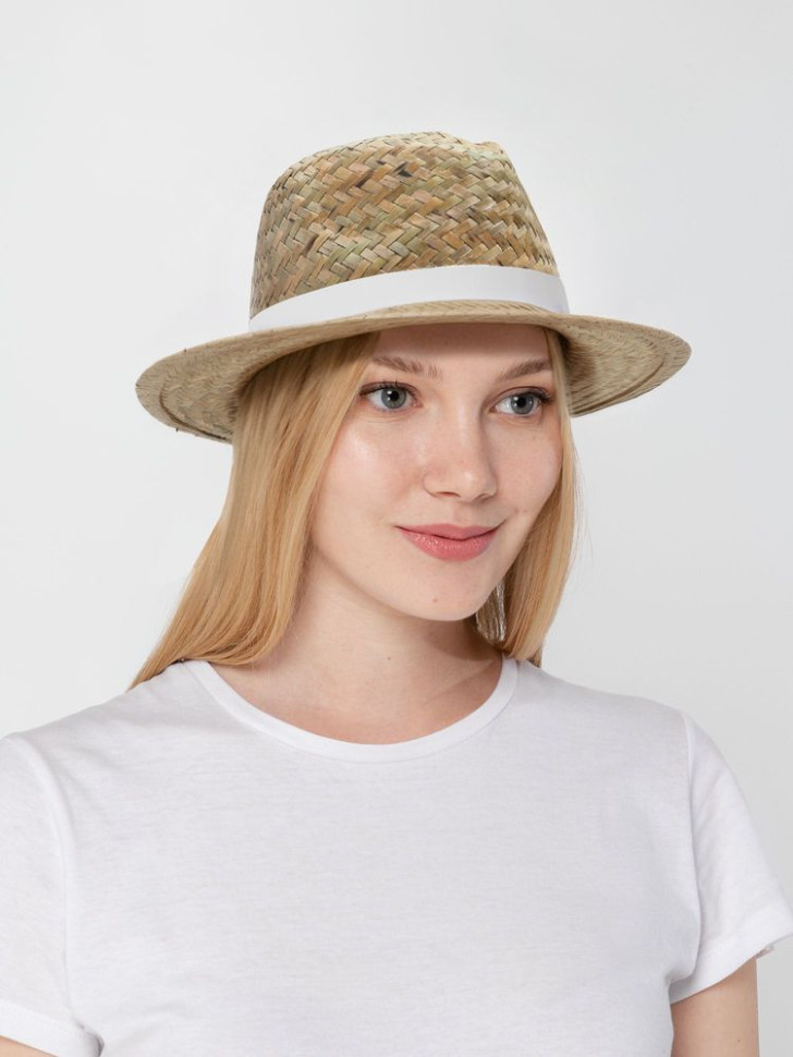 Шляпа Daydream, бежевая с белой лентой Шляпа Daydream, бежевая с белой лентой