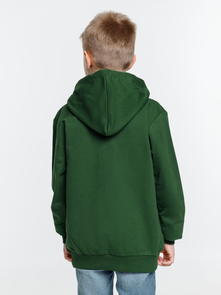 Толстовка с капюшоном детская Kirenga Kids, темно-зеленая Толстовка с капюшоном детская Kirenga Kids, темно-зеленая