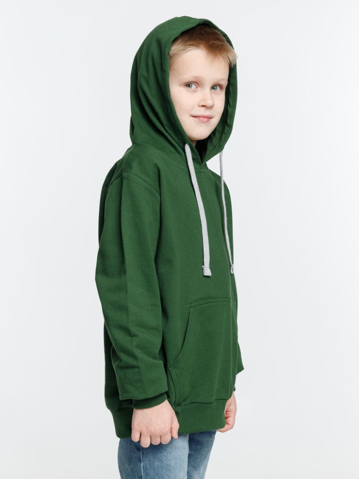 Толстовка с капюшоном детская Kirenga Kids, темно-зеленая Толстовка с капюшоном детская Kirenga Kids, темно-зеленая