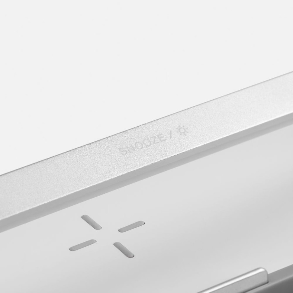 Колонка с часами и беспроводной зарядкой Veske ver.2, серая