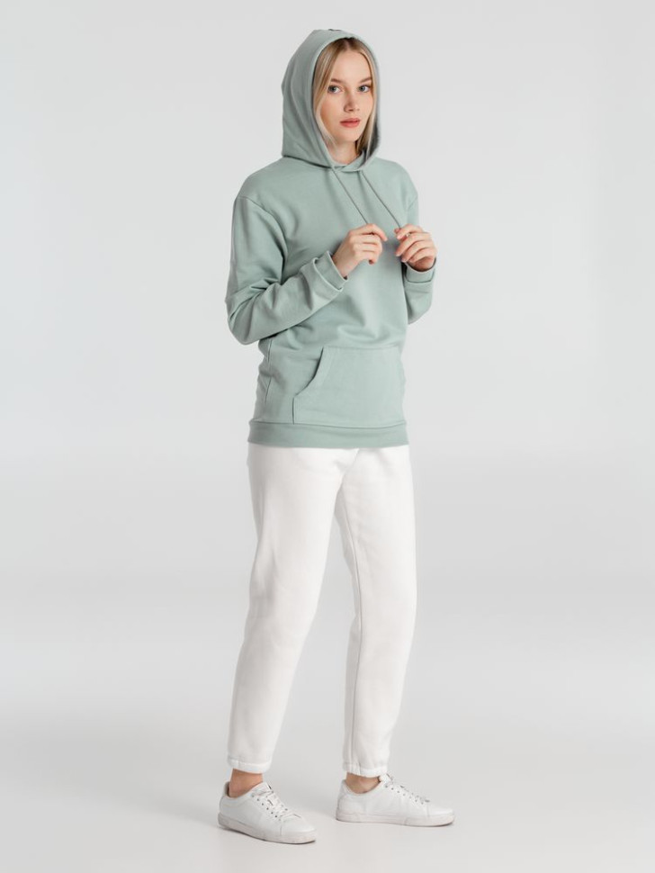 Толстовка с капюшоном унисекс Hoodie, серо-зеленая Толстовка с капюшоном унисекс Hoodie, серо-зеленая