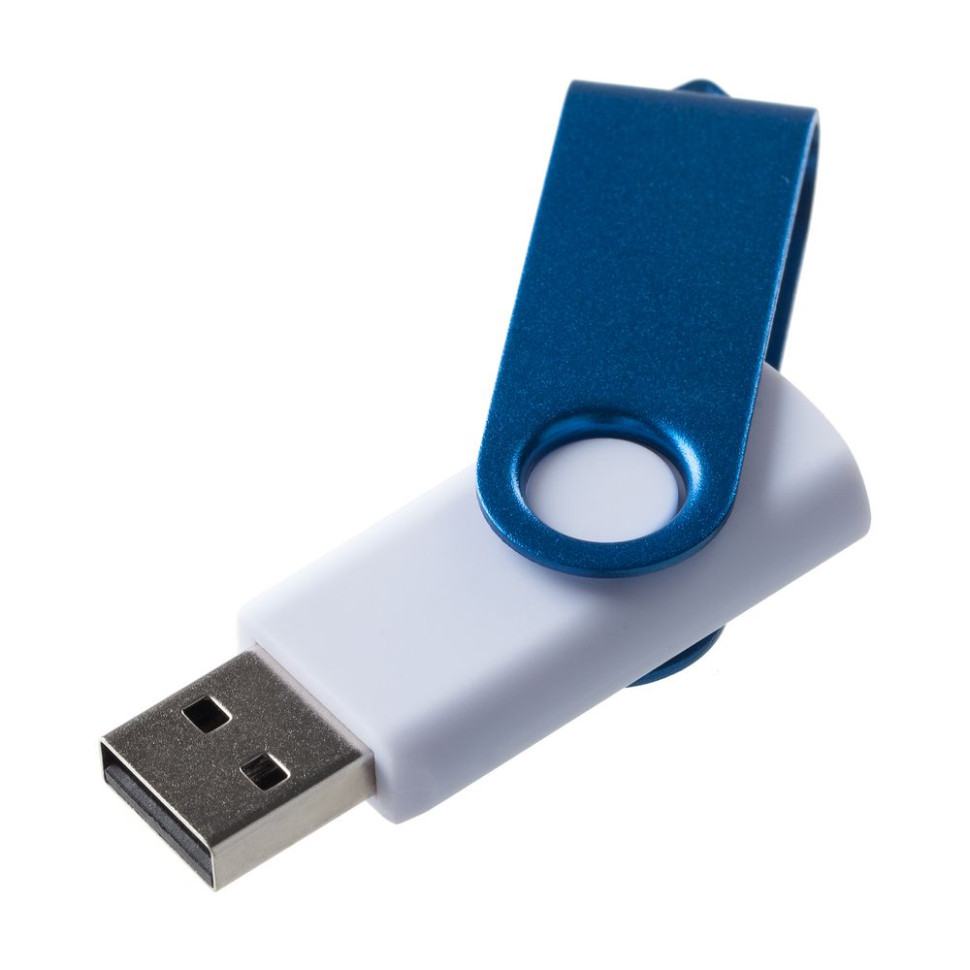 Флешка Twist Color, белая с синим, 16 Гб Флешка Twist Color, белая с синим, 16 Гб