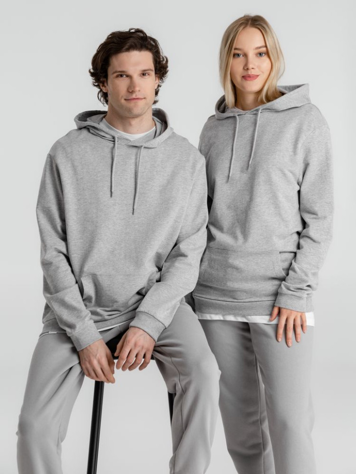 Толстовка с капюшоном унисекс Hoodie, серый меланж Толстовка с капюшоном унисекс Hoodie, серый меланж