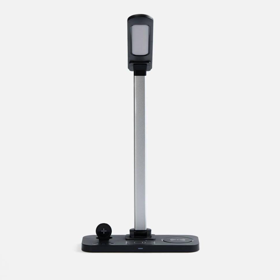 Настольная лампа с беспроводной зарядкой Power Light, черная