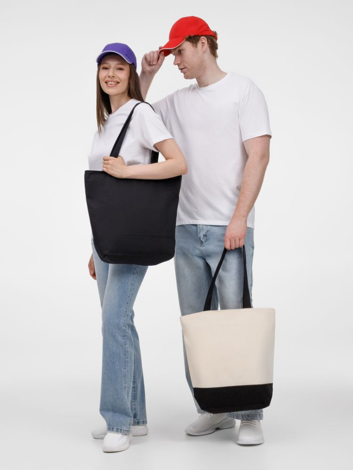 Сумка для покупок на молнии Shopaholic Zip, черная