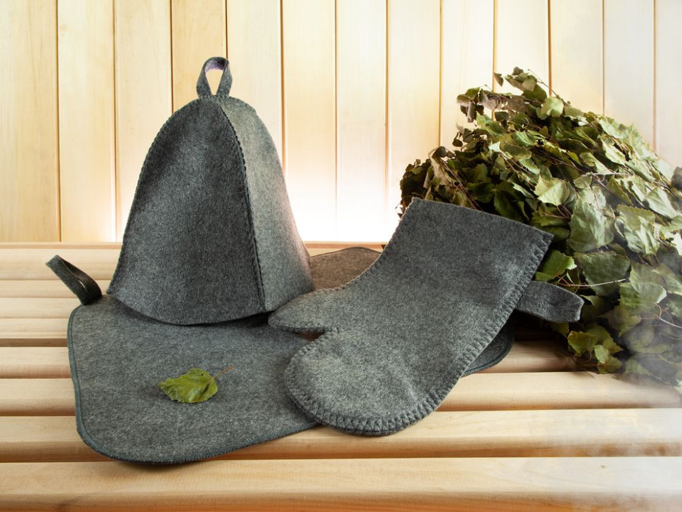 Набор для бани «Парилка», ver.2, серый Набор для бани «Парилка», ver.2, серый