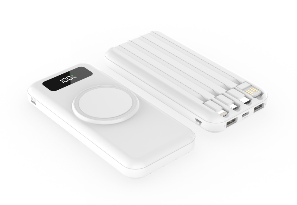 Внешний аккумулятор Authority с беспроводной зарядкой, 10000 Mah, белый