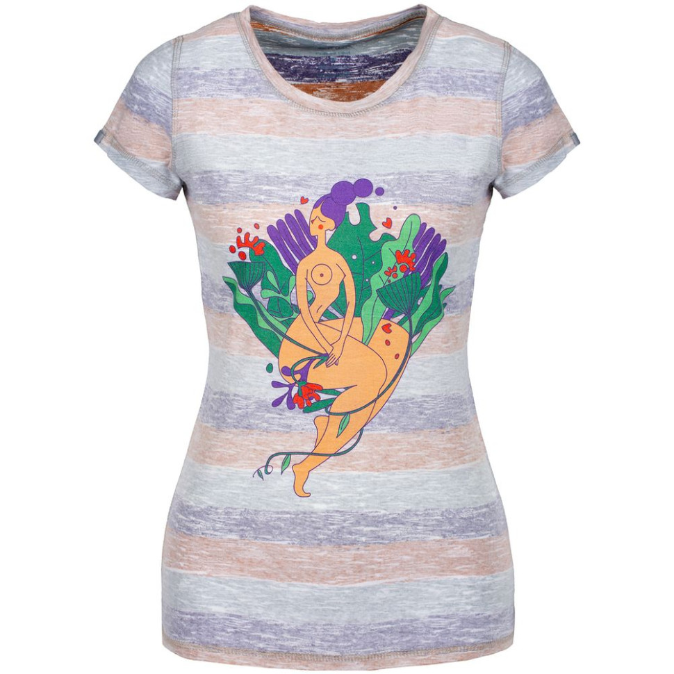 Футболка женская «Амазонка» двусторонняя, оранжевая с фиолетовым Футболка женская «Амазонка» двусторонняя, оранжевая с фиолетовым