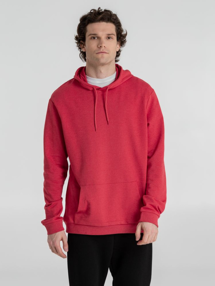 Толстовка с капюшоном унисекс Hoodie, красный меланж Толстовка с капюшоном унисекс Hoodie, красный меланж