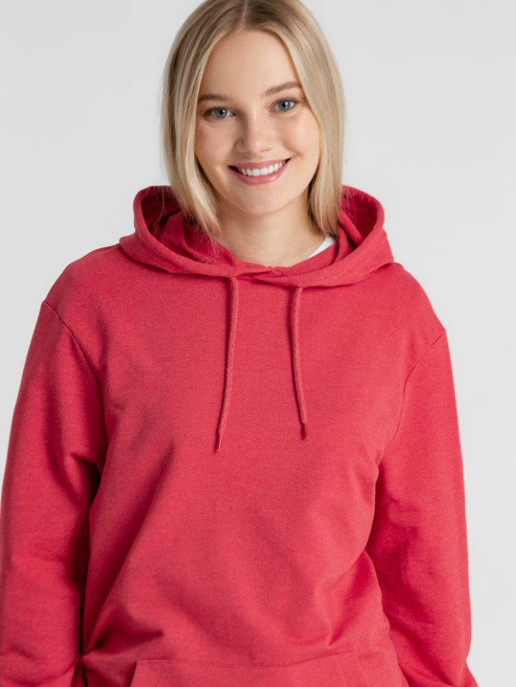Толстовка с капюшоном унисекс Hoodie, красный меланж Толстовка с капюшоном унисекс Hoodie, красный меланж