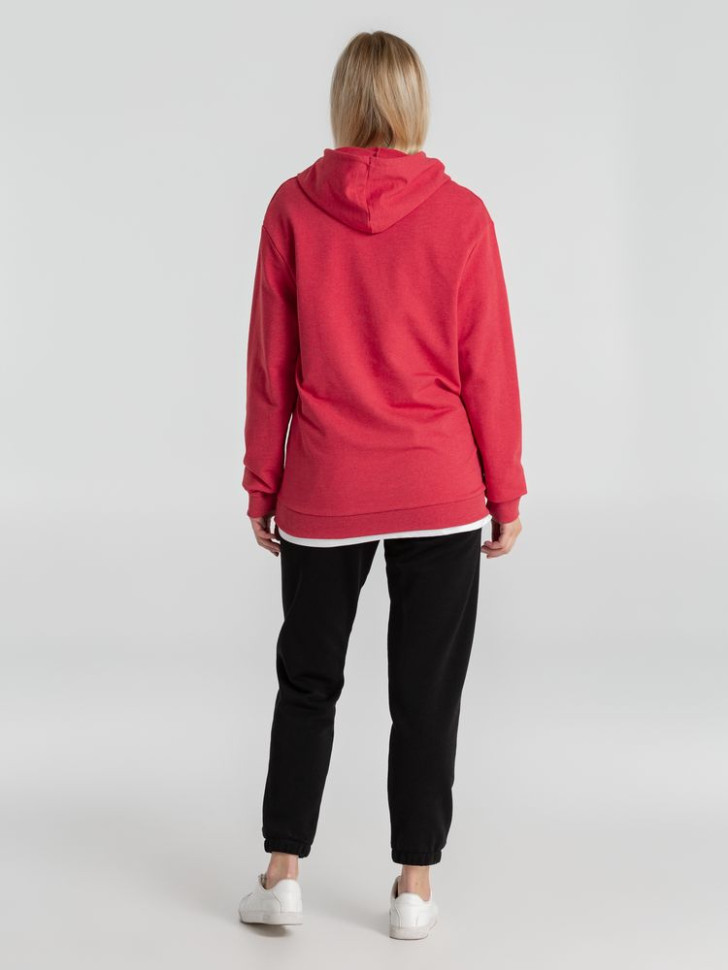 Толстовка с капюшоном унисекс Hoodie, красный меланж Толстовка с капюшоном унисекс Hoodie, красный меланж