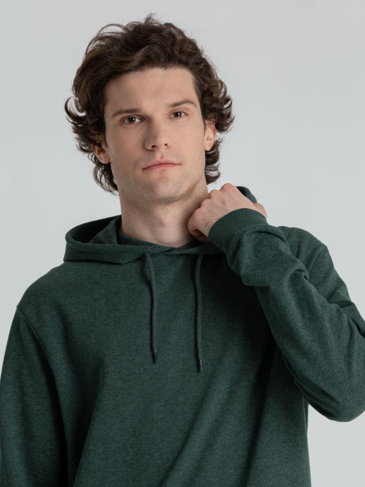 Толстовка с капюшоном унисекс Hoodie, темно-зеленый меланж Толстовка с капюшоном унисекс Hoodie, темно-зеленый меланж