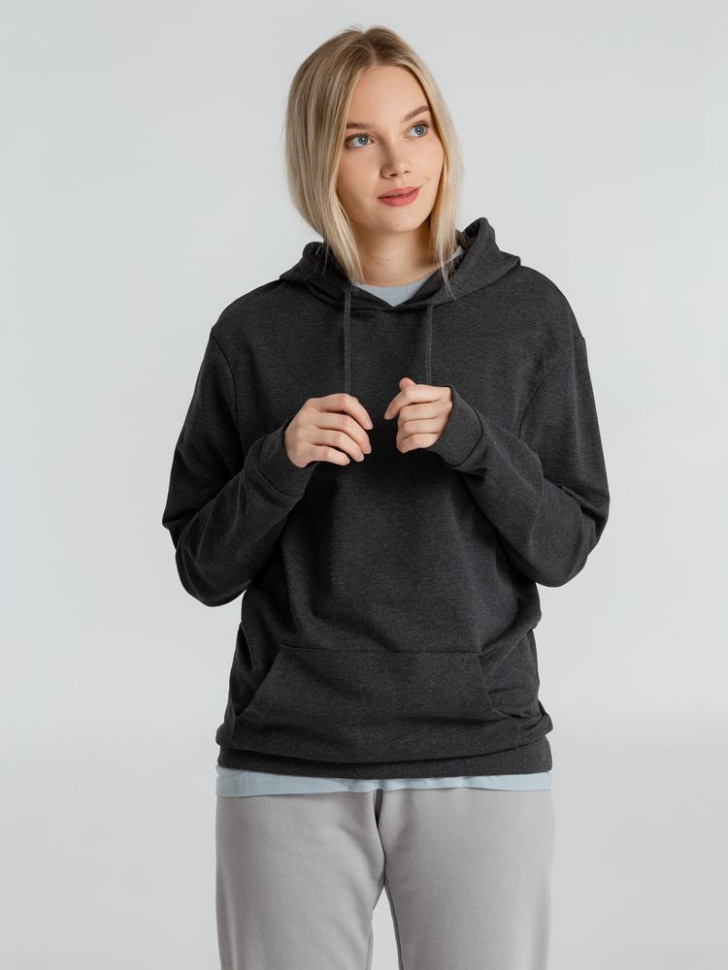 Толстовка с капюшоном унисекс Hoodie, серый меланж (антрацит) Толстовка с капюшоном унисекс Hoodie, серый меланж (антрацит)
