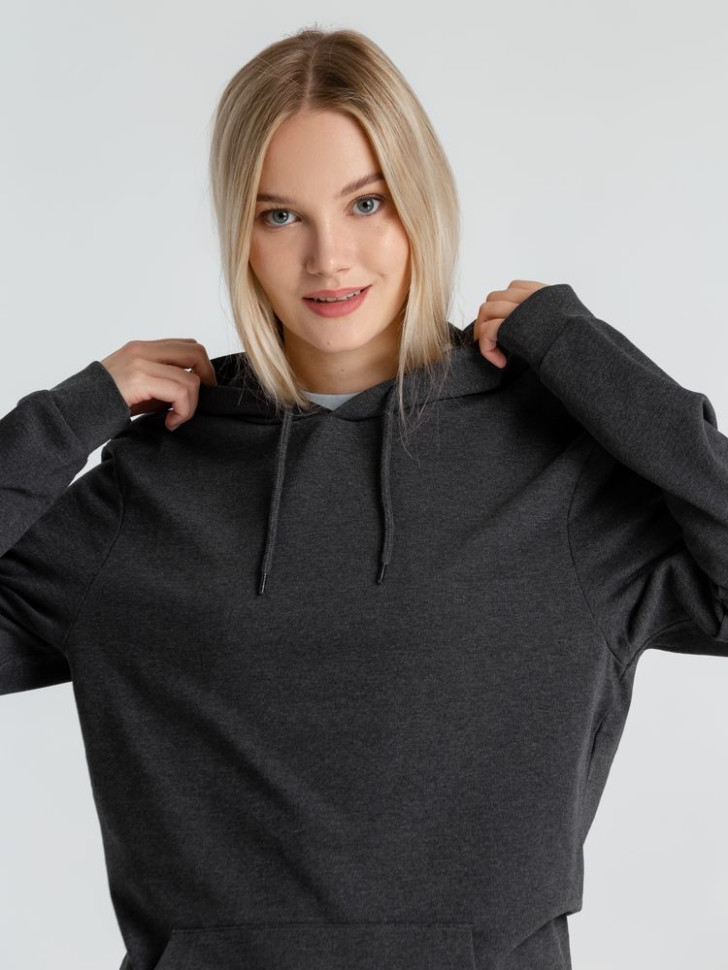 Толстовка с капюшоном унисекс Hoodie, серый меланж (антрацит) Толстовка с капюшоном унисекс Hoodie, серый меланж (антрацит)