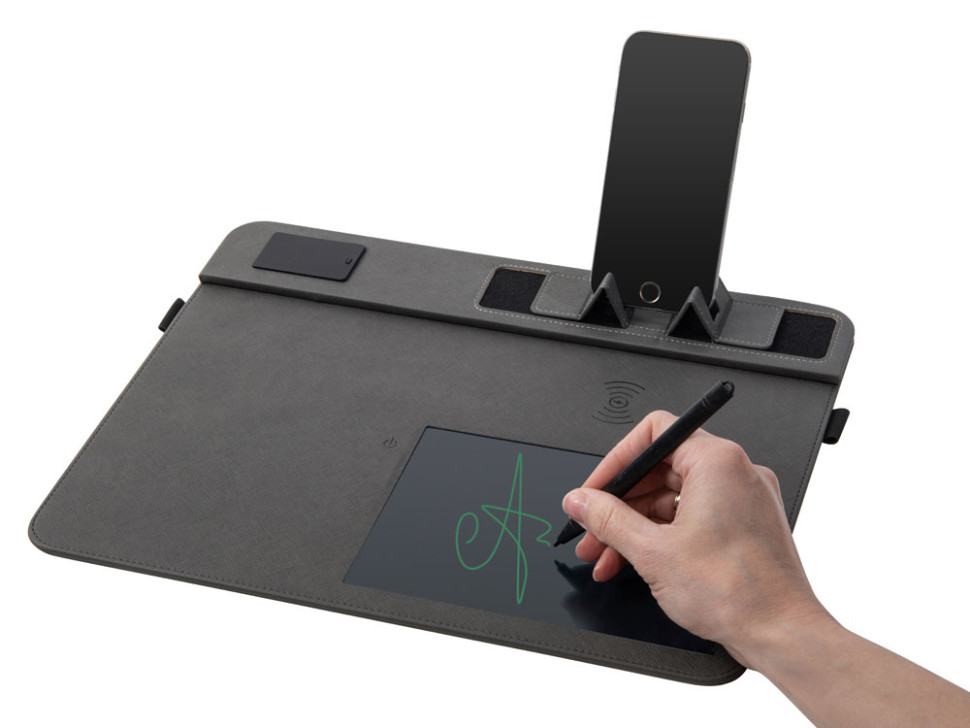 Многофункциональный коврик для мыши Multi Pad с беспроводной зарядкой и LCD экраном, 10 Вт