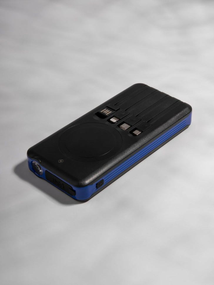 Аккумулятор с беспроводной зарядкой Holiday Maker Wireless, 10000 мАч, синий