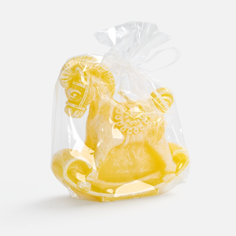 Свеча фигурная «Лошадка-качалка», желтая