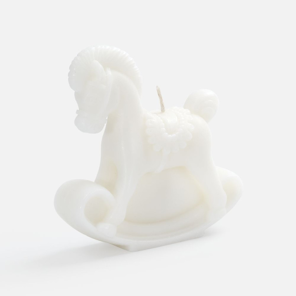 Свеча фигурная «Лошадка-качалка», белая