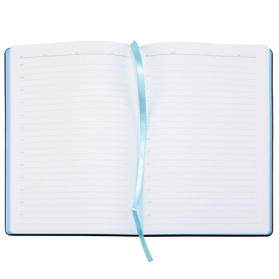 Ежедневник Bookmark, недатированный, черный с голубым Ежедневник Bookmark, недатированный, черный с голубым