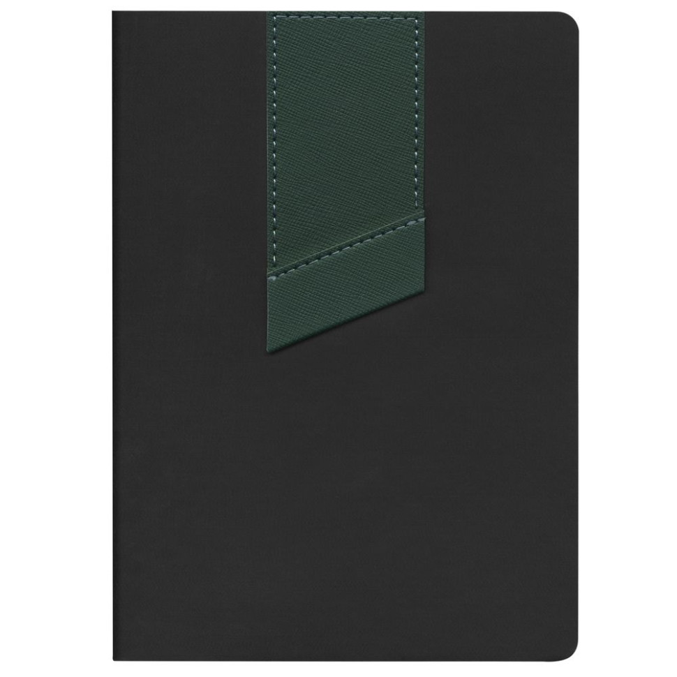 Ежедневник Bookmark, недатированный, черный с зеленым Ежедневник Bookmark, недатированный, черный с зеленым