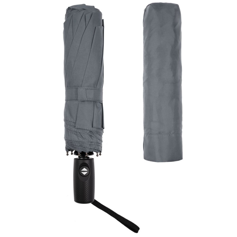 Складной зонт Dome Double с двойным куполом, серый Складной зонт Dome Double с двойным куполом, серый