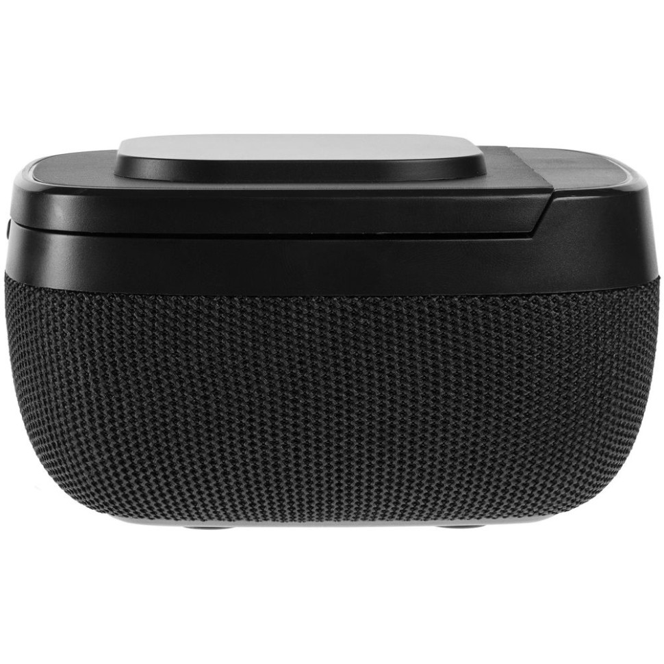 Колонка с беспроводной зарядкой Esca и подсветкой лого, черная