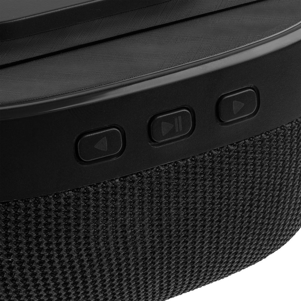 Колонка с беспроводной зарядкой Esca и подсветкой лого, черная