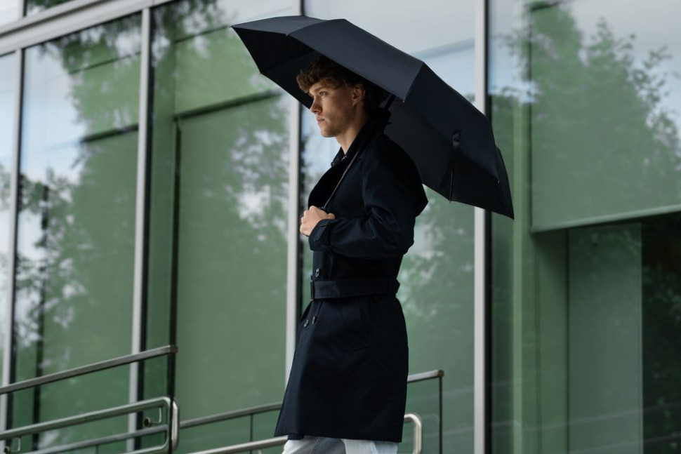 Зонт складной Ribbo, черный Зонт складной Ribbo, черный