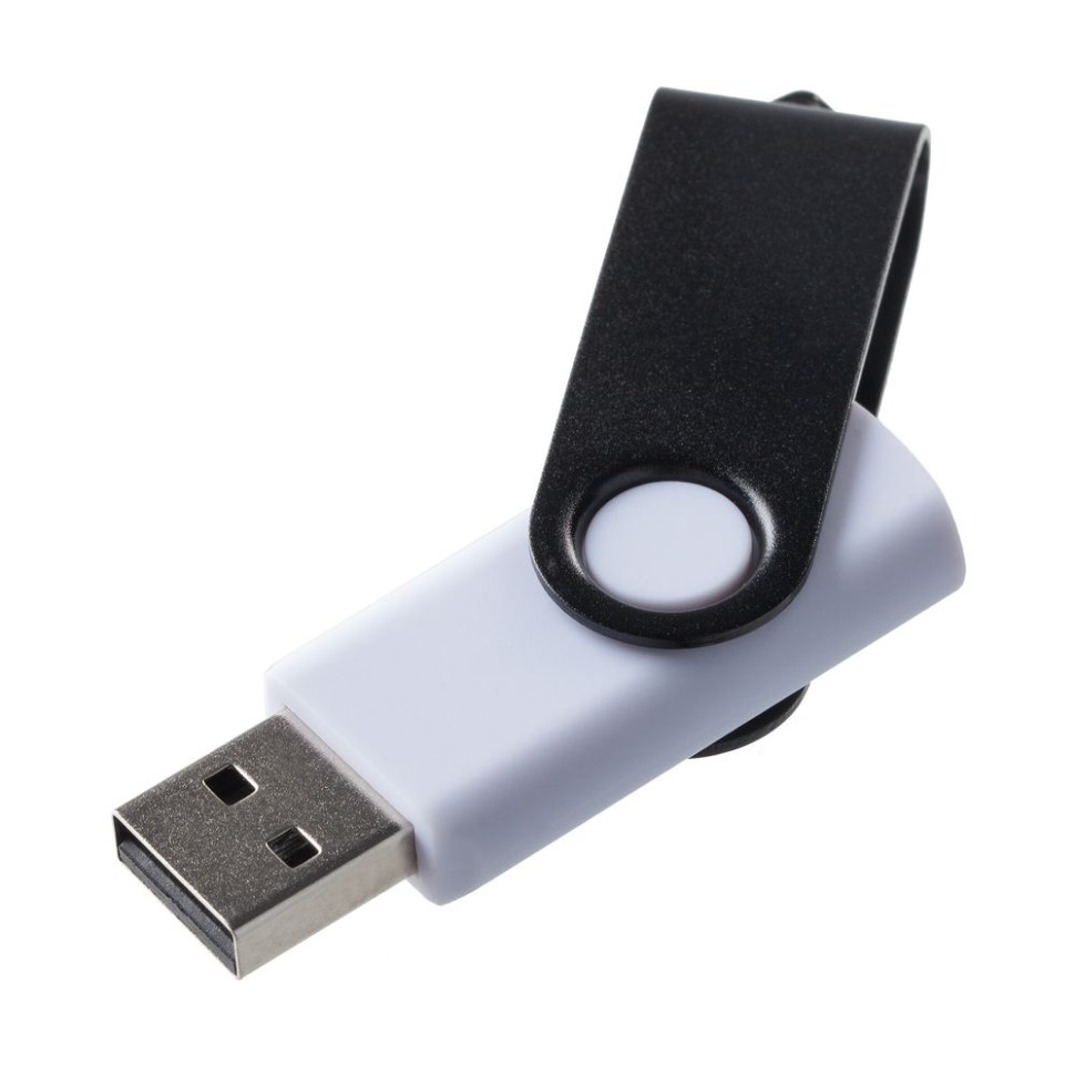 Флешка Twist Color, белая с черным,16 Гб Флешка Twist Color, белая с черным,16 Гб